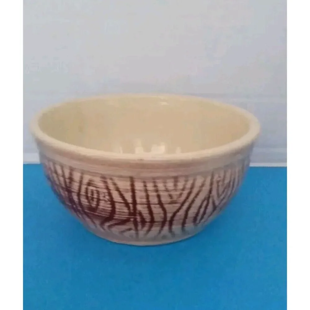 Vintage Ceramic Bowl Brown Abstract Design Kitchen Decor‎ Serving Bowl